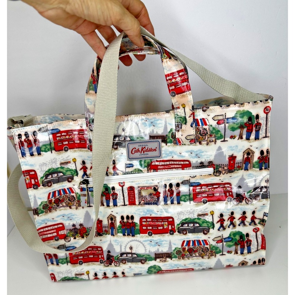 Cath Kidson London Tote Bag Coated Shoulder Red Double Decker Bus